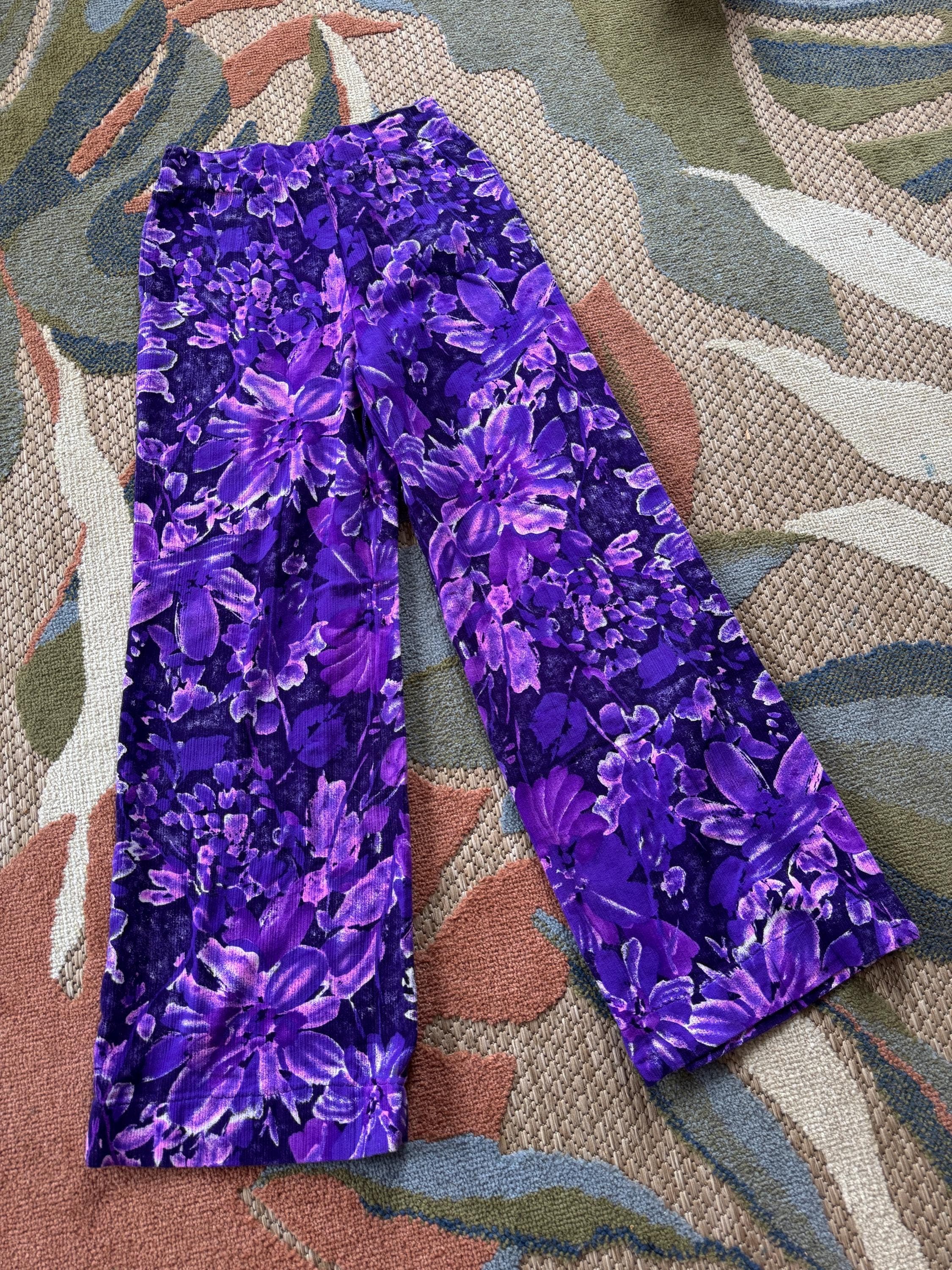 1960s Purple Hawaiian flared pants, photo 1